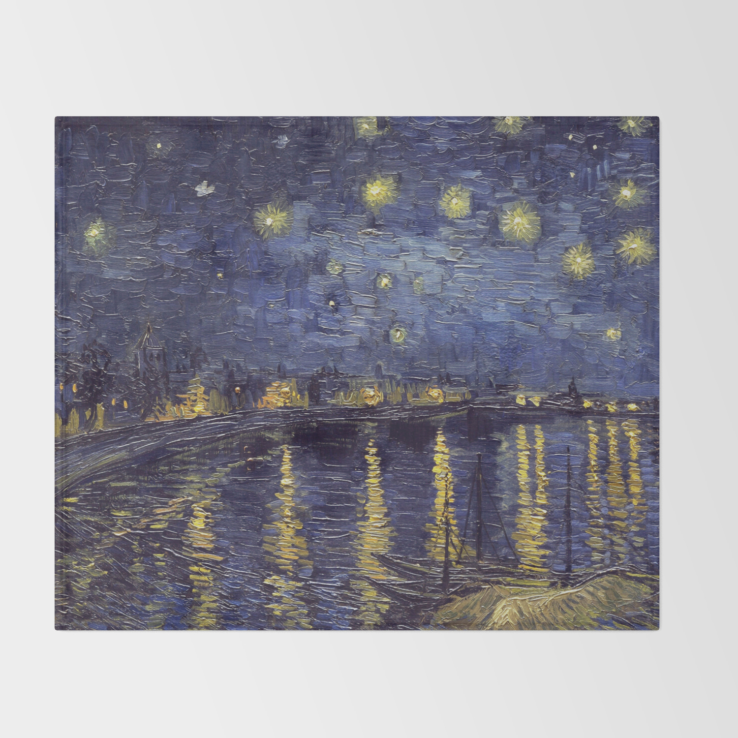 Van Gogh Starry Night Over the Rhone Pillow Cushion Cover Home Decor 100% Cotton 
