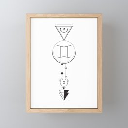 Gemini Arrow - Geometric Astrology Framed Mini Art Print
