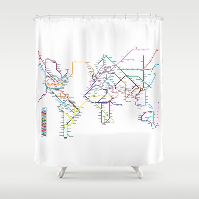 World Metro Subway Map Shower Curtain