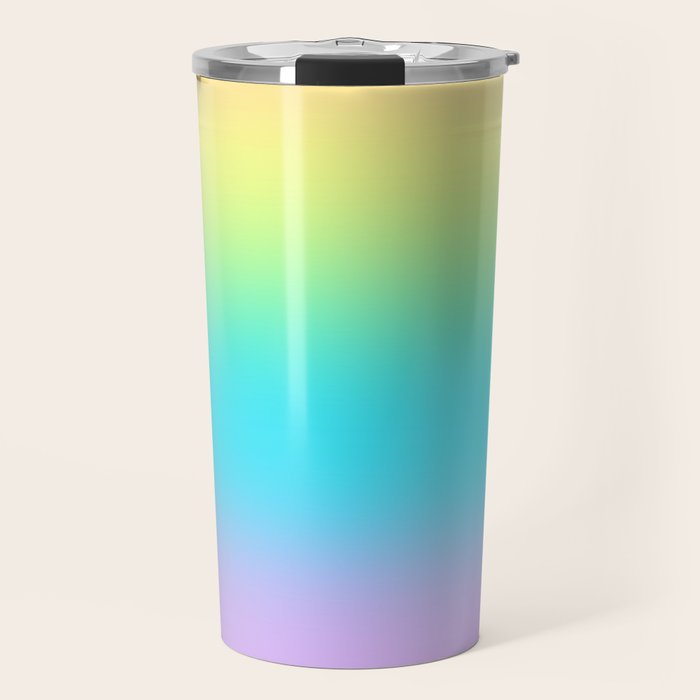 Striped Pastel Rainbow Gradient Travel Mug