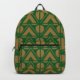 Green Sun & Mountains Abstract Retro Backpack