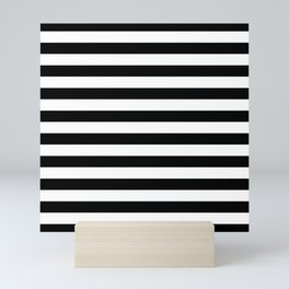 Abstract Black and White Stripe Lines 10 Mini Art Print