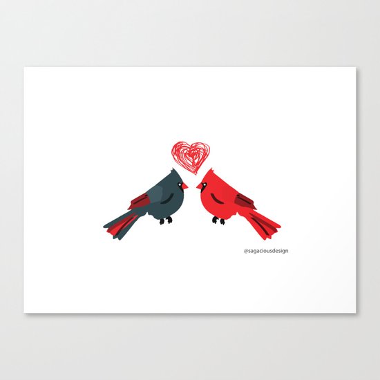 Birds In Love Canvas Print
