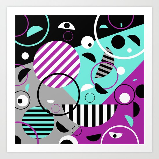 Bits And Bobs - Abstract, geometric design Art Print