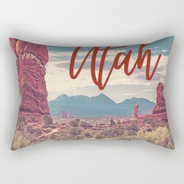 Arches National Park Moab Utah Desert Landscape Southwestern Travel Vintage Rectangular Pillow