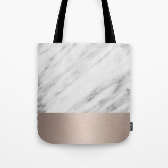 Carrara Italian Marble Holiday White Gold Edition Tote Bag