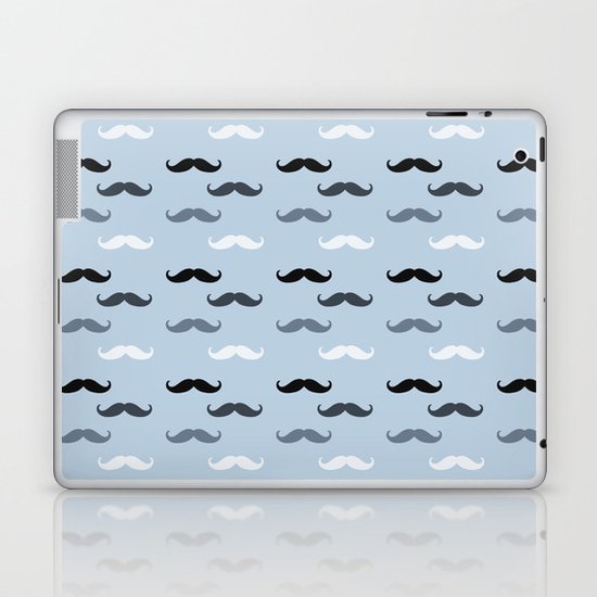 Cool Blue Mustaches Laptop & iPad Skin