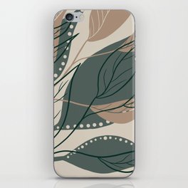 Modern abstract leaf green  iPhone Skin