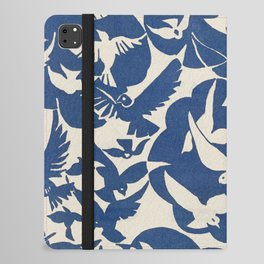 Bird Pattern Blue and White Doves iPad Folio Case