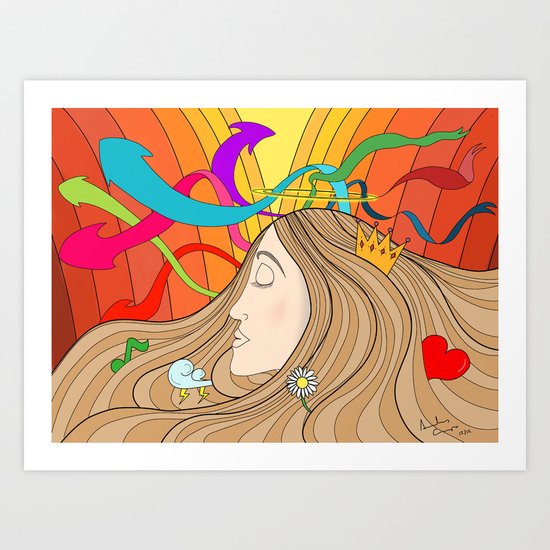 LOST IN HER DREAMS Art Print