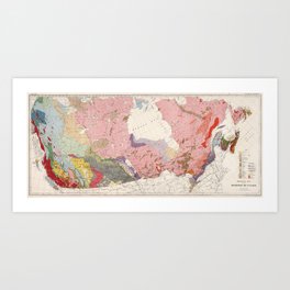 Vintage Geological Map of Canada (1915) Art Print