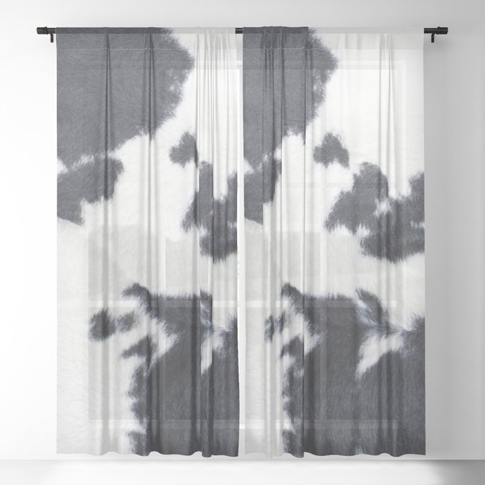 Scandinavian Hygge Faux Cowhide Sheer Curtain