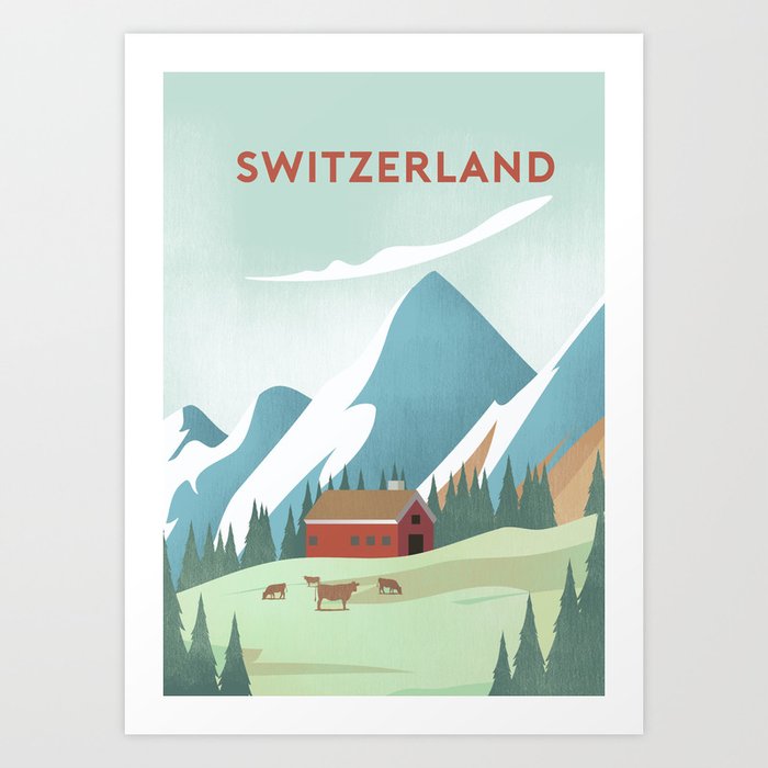 switzerland alps poster Art Print