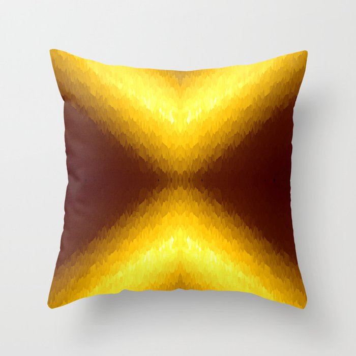 Yellow Brown Texture Throw Pillow