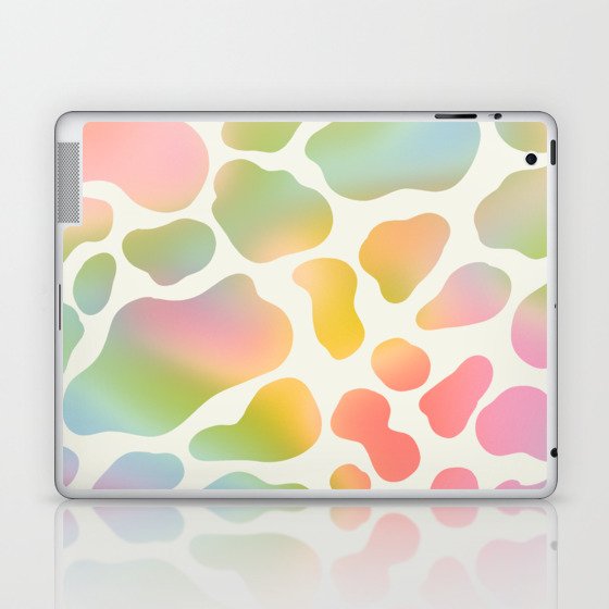 Cute Pastel Cow Spots Pattern \\ Multicolor Gradient Laptop & iPad Skin