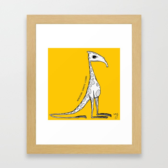Cute monsters - the Miniature Giraffe Lizard Framed Art Print