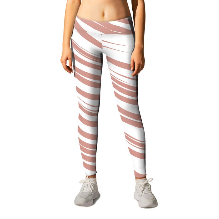 Rose  stripes background Leggings