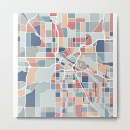 Minneapolis Map Art Metal Print | Pastelcolors, Minnesota, Abstractart, George, Mississippi, Map, Modernart, Bluee, Abstract, Minneapolismap 