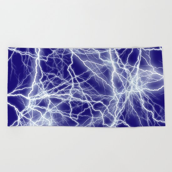 Electrical Lightning Sparks Beach Towel
