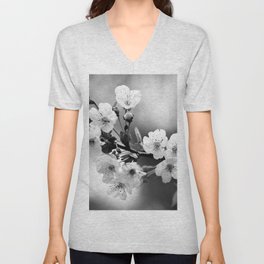 Cherry Blossom in Black and White #decor #society6 #buyart V Neck T Shirt