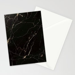 Gilded Black Marble Cracked Marmer Stationery Card