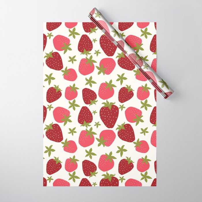 Modern Strawberry Summer Fruit Wrapping Paper