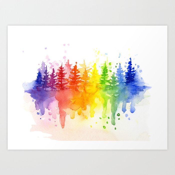 Rainbow Forest Art Print