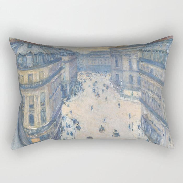 Gustave Caillebot - Rue Halevy, View from the Sixth Floor Rectangular Pillow