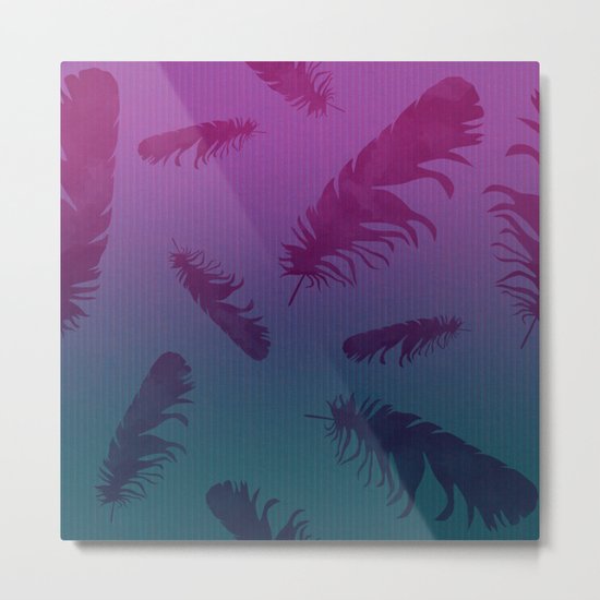 Falling Feathers Metal Print