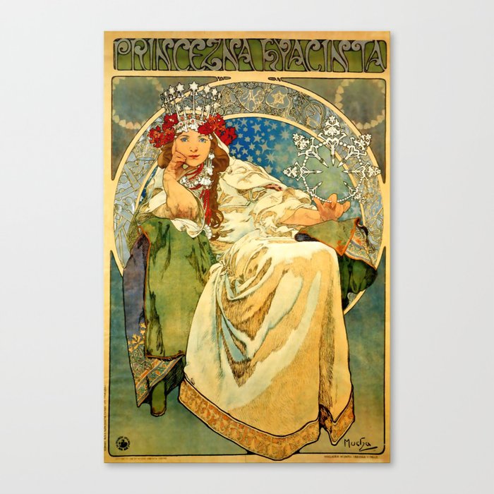 Alphonse Mucha  "Princess Hyacinth" Canvas Print
