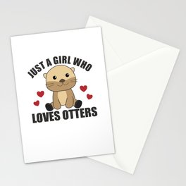 Just a Girl Who Loves otters - Cute otter Stationery Card