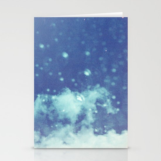 Blue and purple bubble clouds II Stationery Cards
