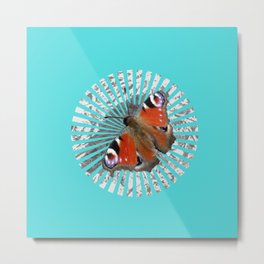 Peacock Butterfly Metal Print | Photo, Wings, Peacock, Peacockbutterfly, Butterfly, Blue, Fauna, Insects, Creatures, Red 