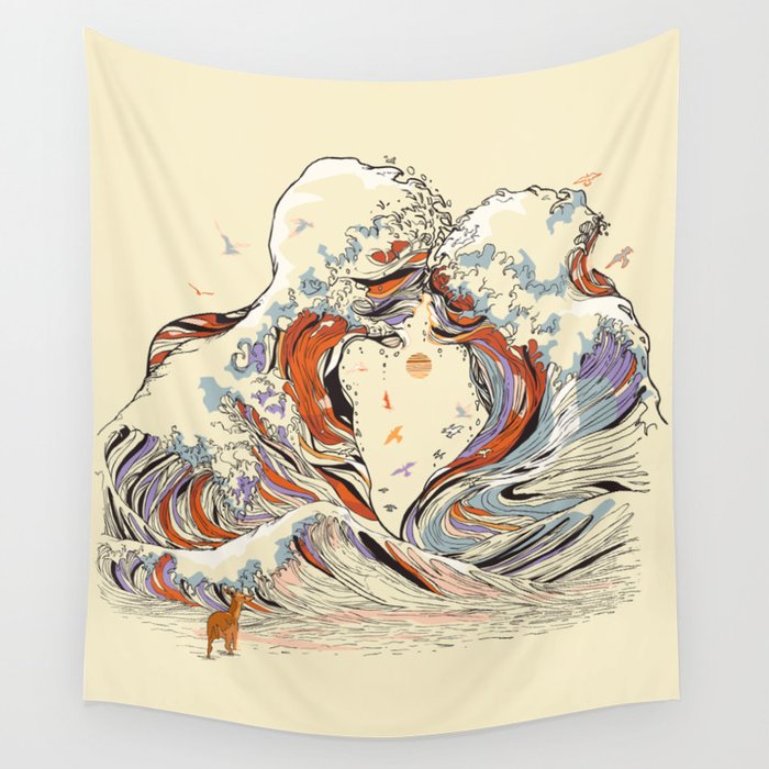 The Wave of Love Wall Tapestry