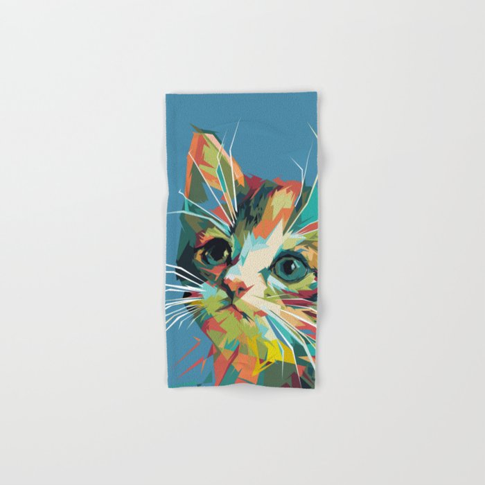 Cute Cat Pop Art Hand & Bath Towel