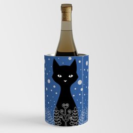 Black winter cat Wine Chiller