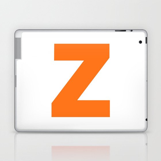 letter Z (Orange & White) Laptop & iPad Skin