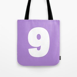 9 (White & Lavender Number) Tote Bag
