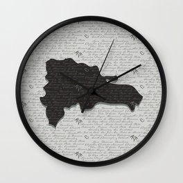 Dominican Republic Map with Provinces Wall Clock