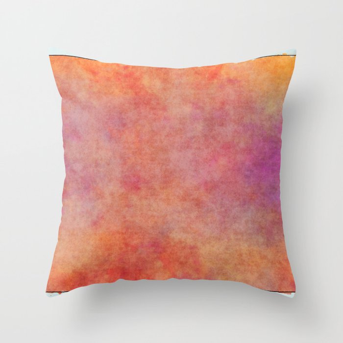 Orange watercolor framed art Throw Pillow