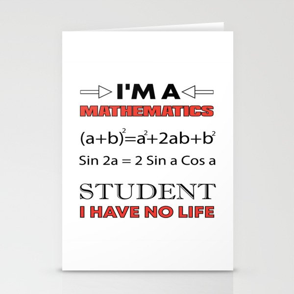 I´M Mathematics Student ... Stationery Cards