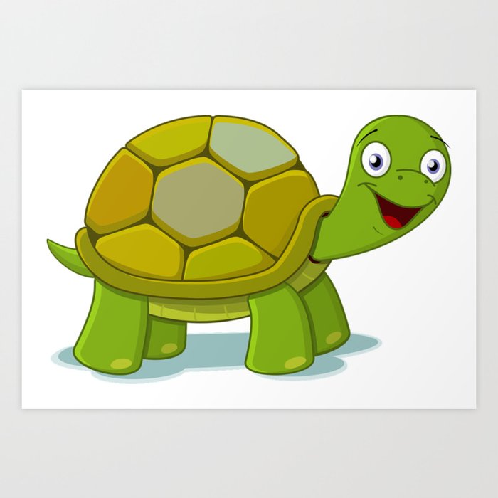 Cartoon Turtle Art Print By Catclj108 Society6