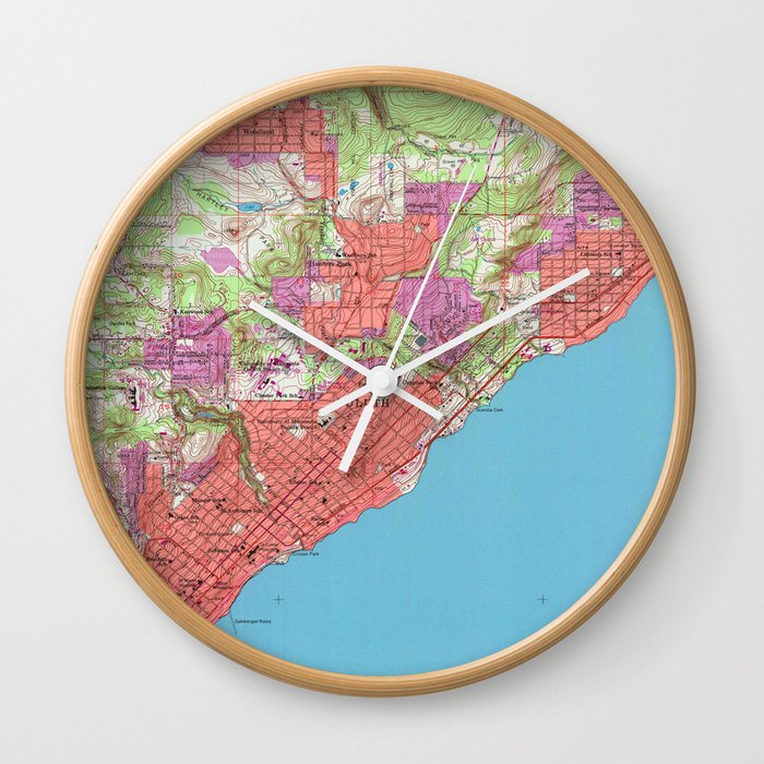 Vintage Map of Duluth Minnesota (1953) Wall Clock