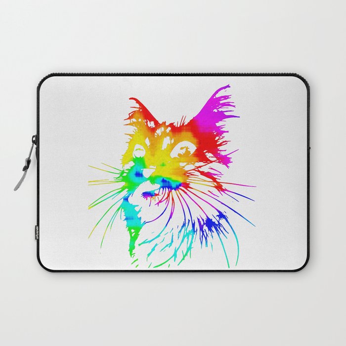 Tie Dye Cat Splash Art Laptop Sleeve By Chardo55 Society6