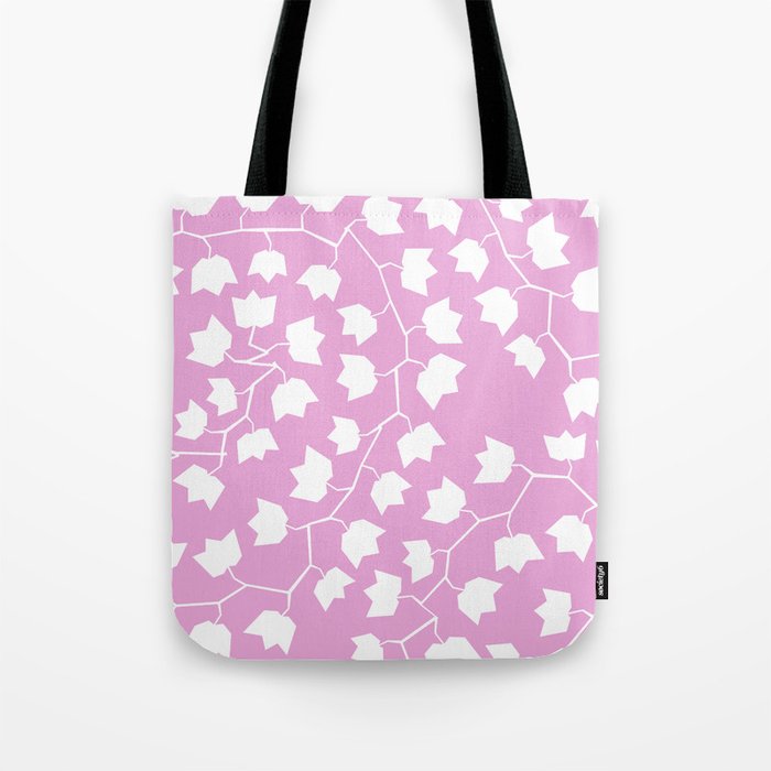 White ivy on pink Tote Bag