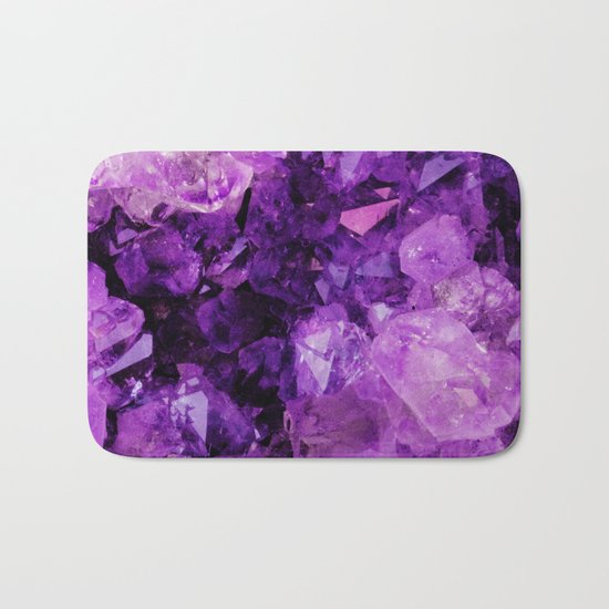 Purple Amethyst Crystals Bath Mat