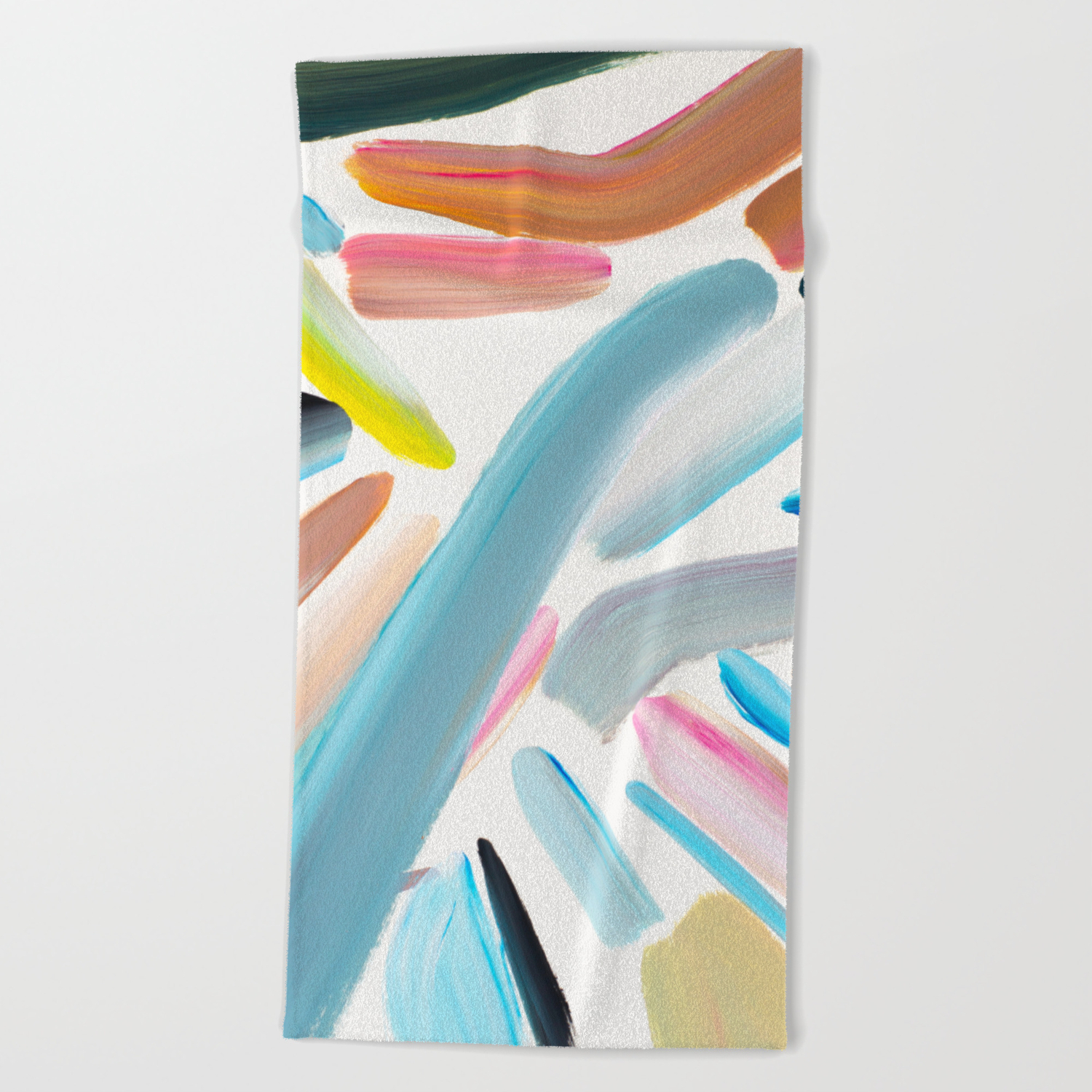 Pinceau Biseaute N 2 Bright Abstract Brush Strokes Beach Towel