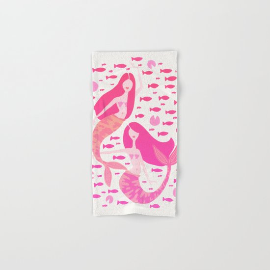 Koi Mermaids – Pink Palette Hand & Bath Towel