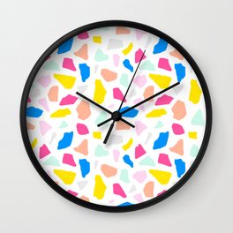 Colorful terrazzo flooring seamless pattern Wall Clock