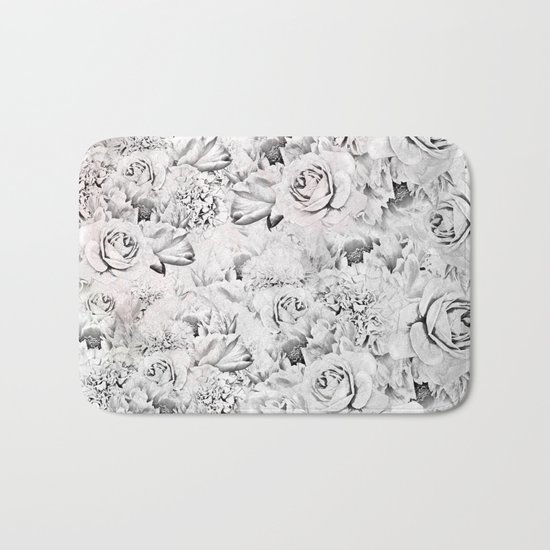 White roses Bath Mat